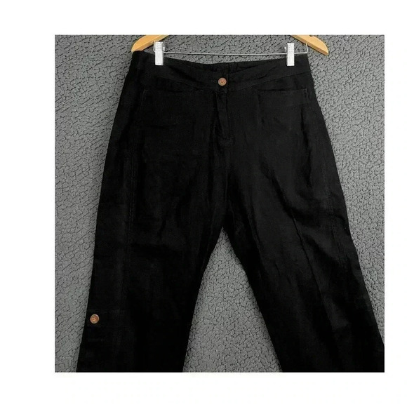 Woolrich Black Linen Cotton Capri Pants Sz 6 Style 1210 Casual Pockets Women's - Picture 8 of 14